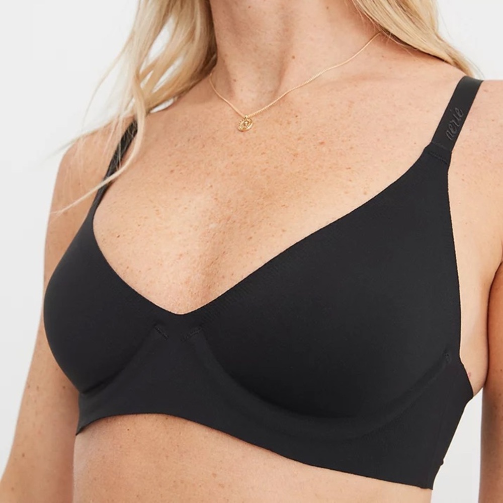 Aerie Smoothez Plunge True Black Bra NWT sz: 38DD